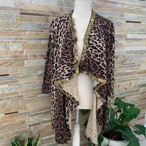 REEM ACRA BRIDAL LEOPARD CARDIGAN XL NWT